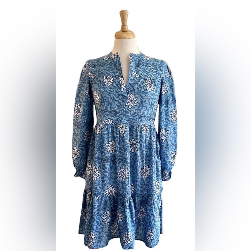 Madison Mathews Blue Folly Mini Dress